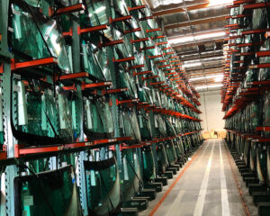 A view of The AGS warehouse featuring a selection of high quality auto glass