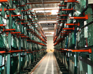 A view of The AGS warehouse showcasing a large inventory of high quality auto glass